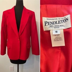 Pendleton 100% Virgin Wool Red Blazer P16